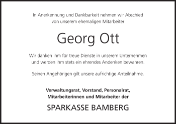 Anzeige von Georg Ott von MGO