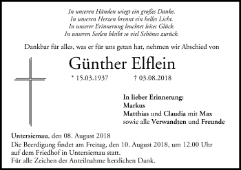 Anzeige von Günther Elflein von MGO