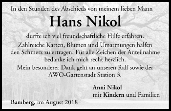 Anzeige von Hans Nikol von MGO