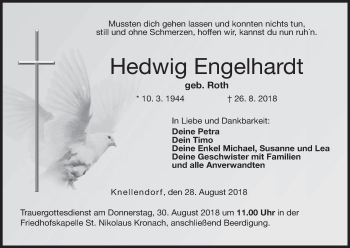 Anzeige von Hedwig Engelhardt von MGO