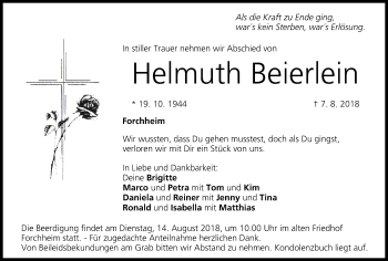 Anzeige von Helmuth Beierlein von MGO