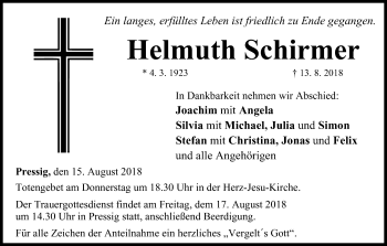 Anzeige von Helmuth Schirmer von MGO