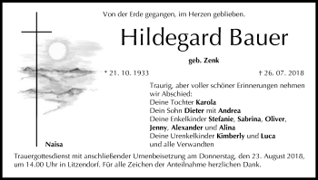 Anzeige von Hildegard Bauer von MGO