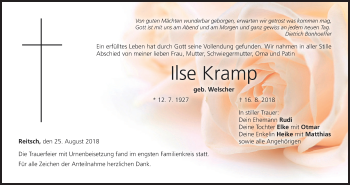 Anzeige von Ilse Kramp von MGO