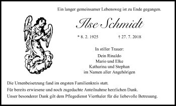 Anzeige von Ilse Schmidt von MGO