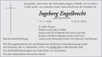 Anzeige von Ingeborg Engelbrecht von MGO