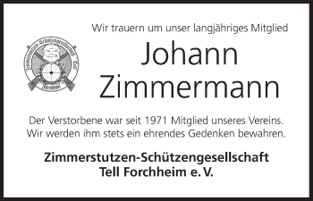 Anzeige von Johann Zimmermann von MGO