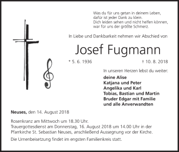 Anzeige von Josef Fugmann von MGO