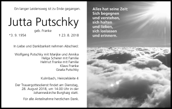 Anzeige von Jutta Putschky von MGO