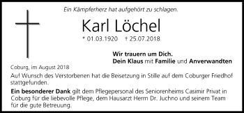 Anzeige von Karl Löchel von MGO