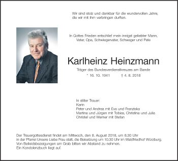 Anzeige von Karlheinz Heinzmann von MGO
