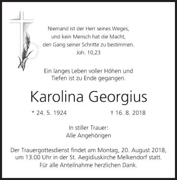 Anzeige von Karolina Georgius von MGO