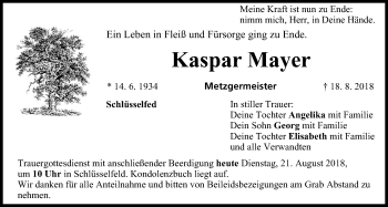 Anzeige von Kaspar Mayer von MGO