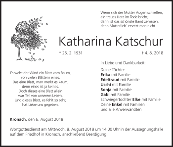 Anzeige von Katharina Katschur von MGO