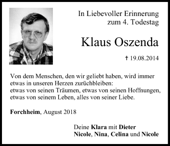 Anzeige von Klaus Oszenda von MGO