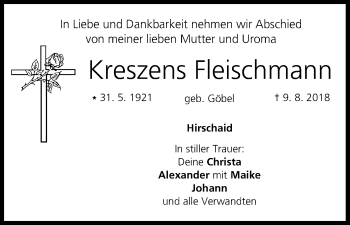 Anzeige von Kreszens Fleischmann von MGO