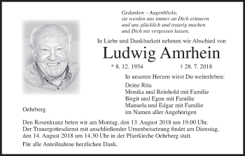 Anzeige von Ludwig Amrhein von MGO