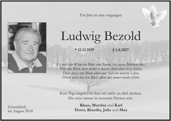 Anzeige von Ludwig Bezold von MGO