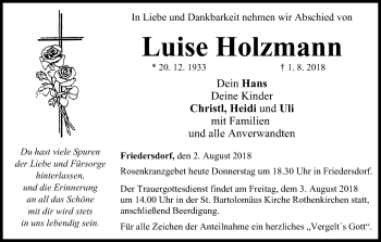 Anzeige von Luise Holzmann von MGO