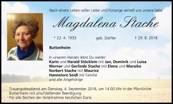 Anzeige von Magdalena Stache von MGO