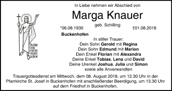 Anzeige von Marga Knauer von MGO