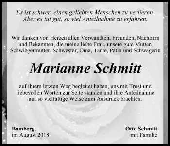 Anzeige von Marianne Schmitt von MGO