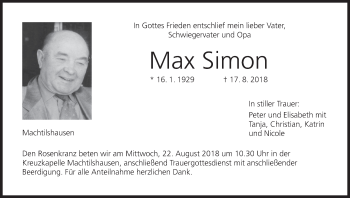 Anzeige von Max Simon von MGO