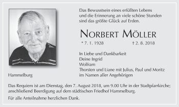 Anzeige von Norbert Möller von MGO