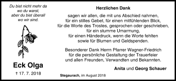 Anzeige von Olga Eck von MGO