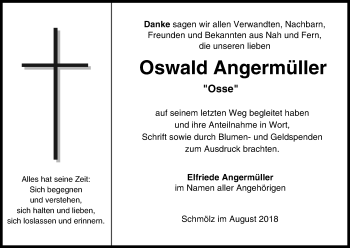 Anzeige von Oswald Angermüller von MGO