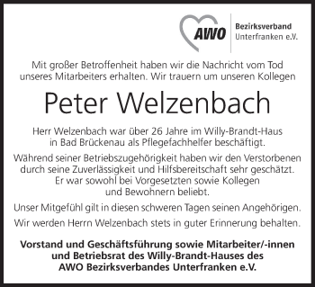 Anzeige von Peter Welzenbach von MGO