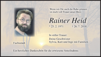 Anzeige von Rainer Heid von MGO