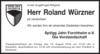 Anzeige von Roland Würzner von MGO