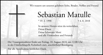 Anzeige von Sebastian Matulle von MGO