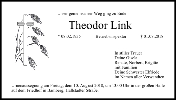 Anzeige von Theodor Link von MGO