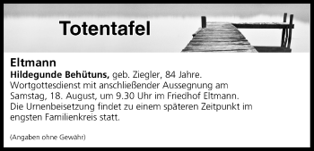 Anzeige von Totentafel vom 18.08.2018 von MGO