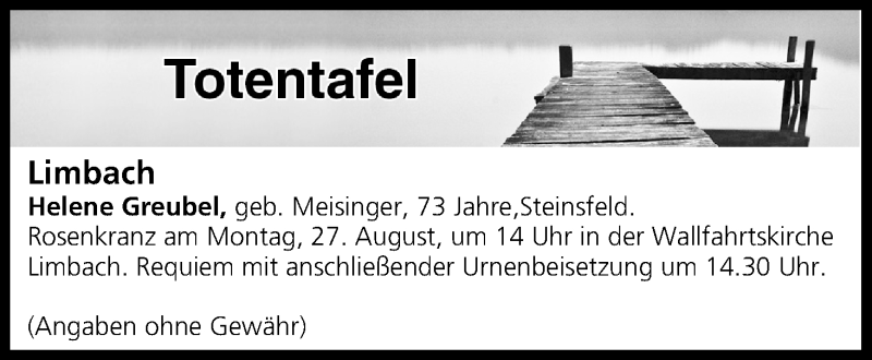  Traueranzeige für Totentafel vom 25.08.2018 vom 25.08.2018 aus MGO