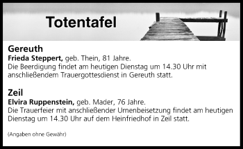 Anzeige von Totentafel vom 28.08.2018 von MGO