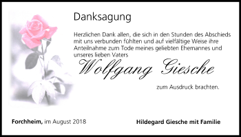 Anzeige von Wolfgang Giesche von MGO