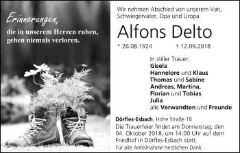 Anzeige von Alfons Delto von MGO