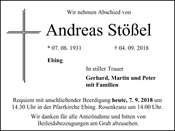 Anzeige von Andreas Stößel von MGO