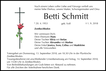 Anzeige von Betti Schmitt von MGO