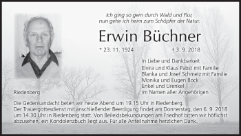 Anzeige von Erwin Büchner von MGO