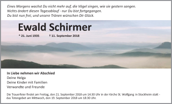 Anzeige von Ewald Schirmer von MGO