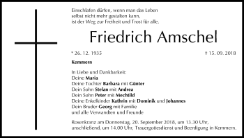 Anzeige von Friedrich Amschel von MGO