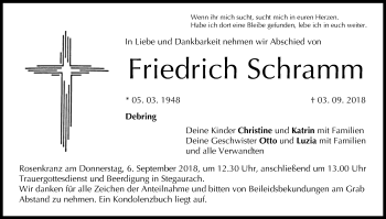 Anzeige von Friedrich Schramm von MGO