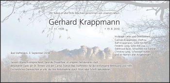 Anzeige von Gerhard Krappmann von MGO