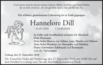 Anzeige von Hannelore Dill von MGO