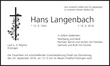 Anzeige von Hans Langenbach von MGO