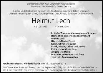 Anzeige von Helmut Lech von MGO